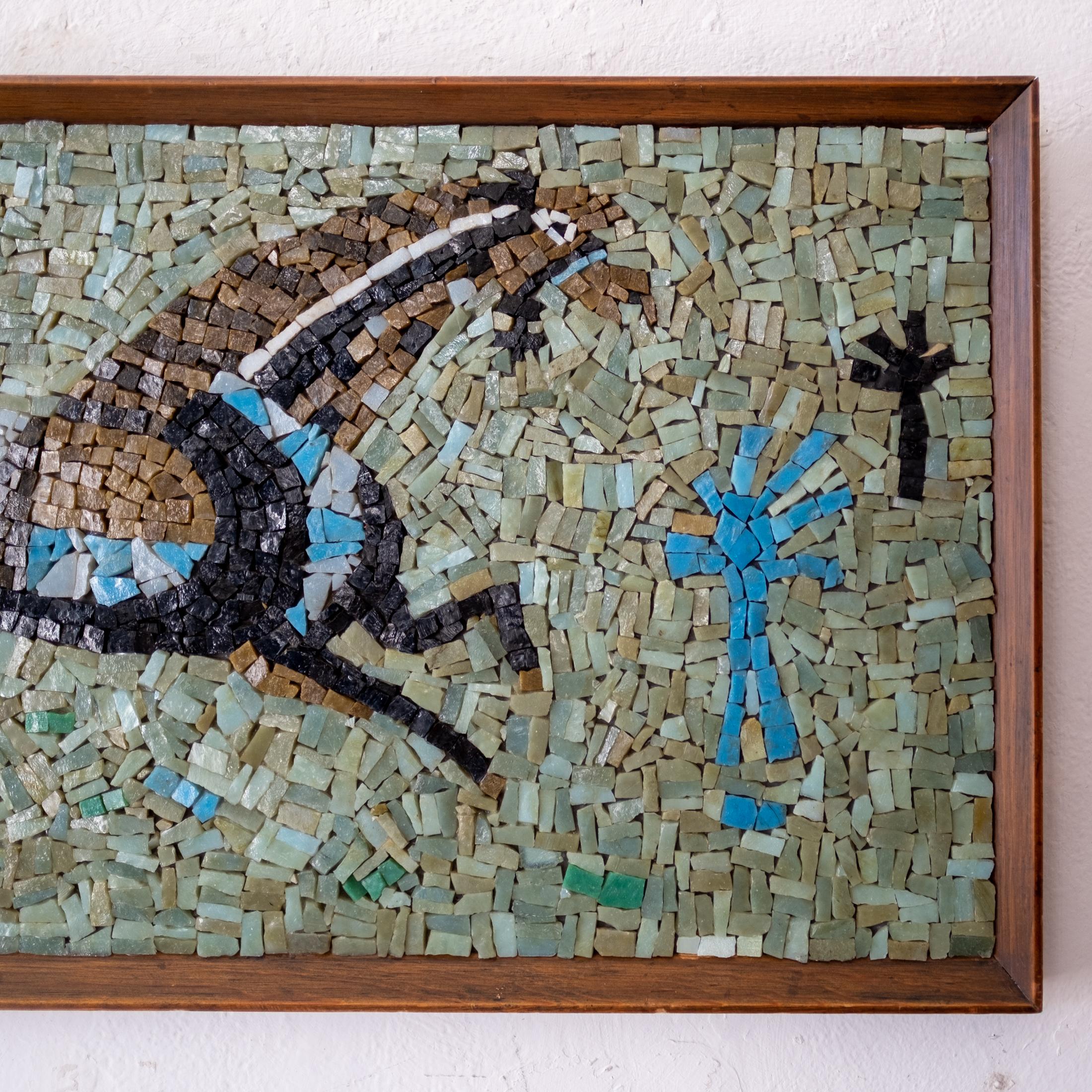 Mid-Century Modern Evelyn and Jerome Ackerman Gallant Horse Mosaic, 1950s