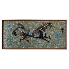 Vintage Evelyn and Jerome Ackerman Gallant Horse Mosaic, 1950s