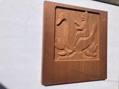 Evelyn and Jerry Jerome Ackerman Wood, Wall Sculpture / Panel / Carving, Signed