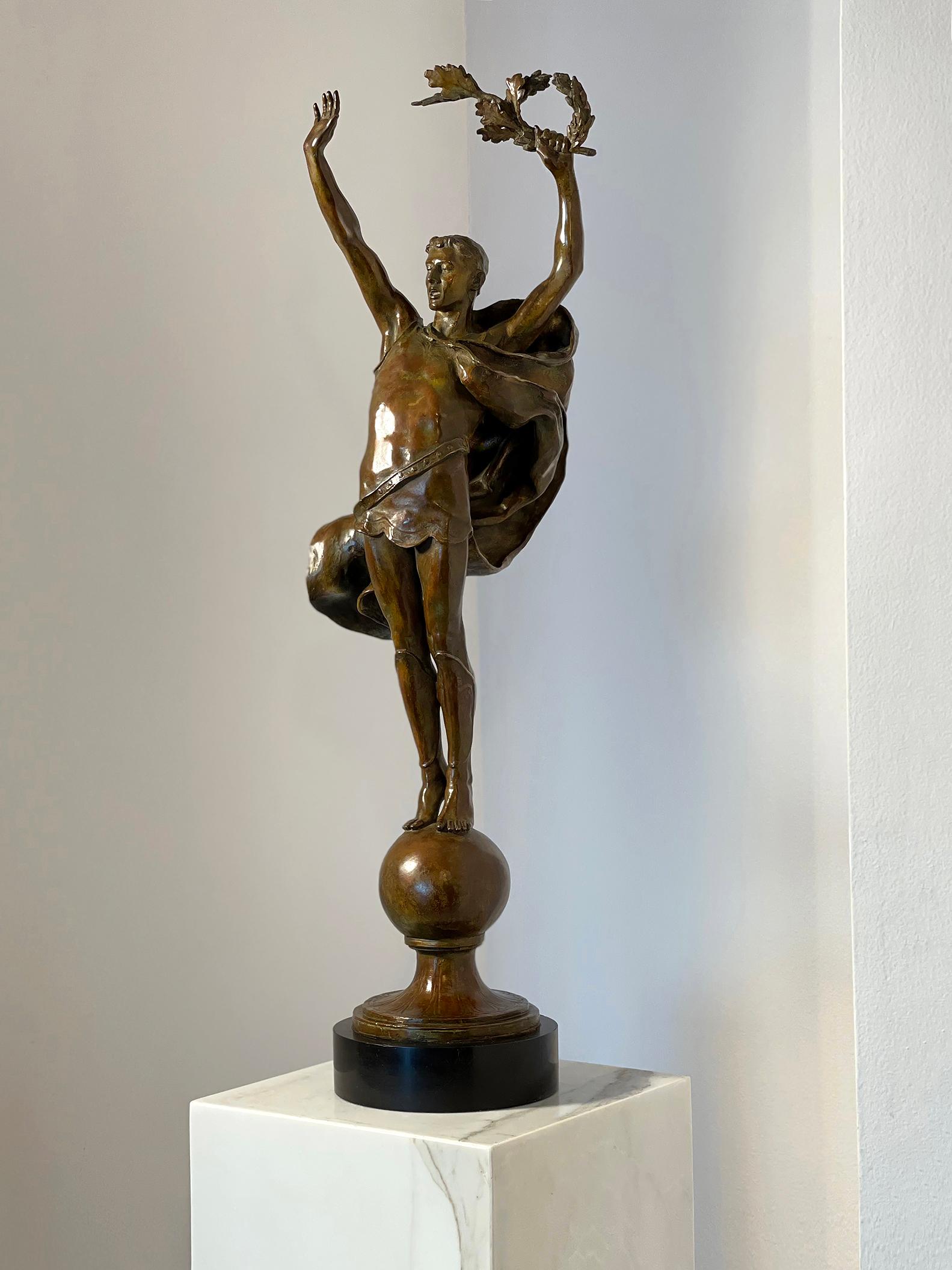 Victory - Athletic Young Man in Classical Pose,  ( Female Sculptor )