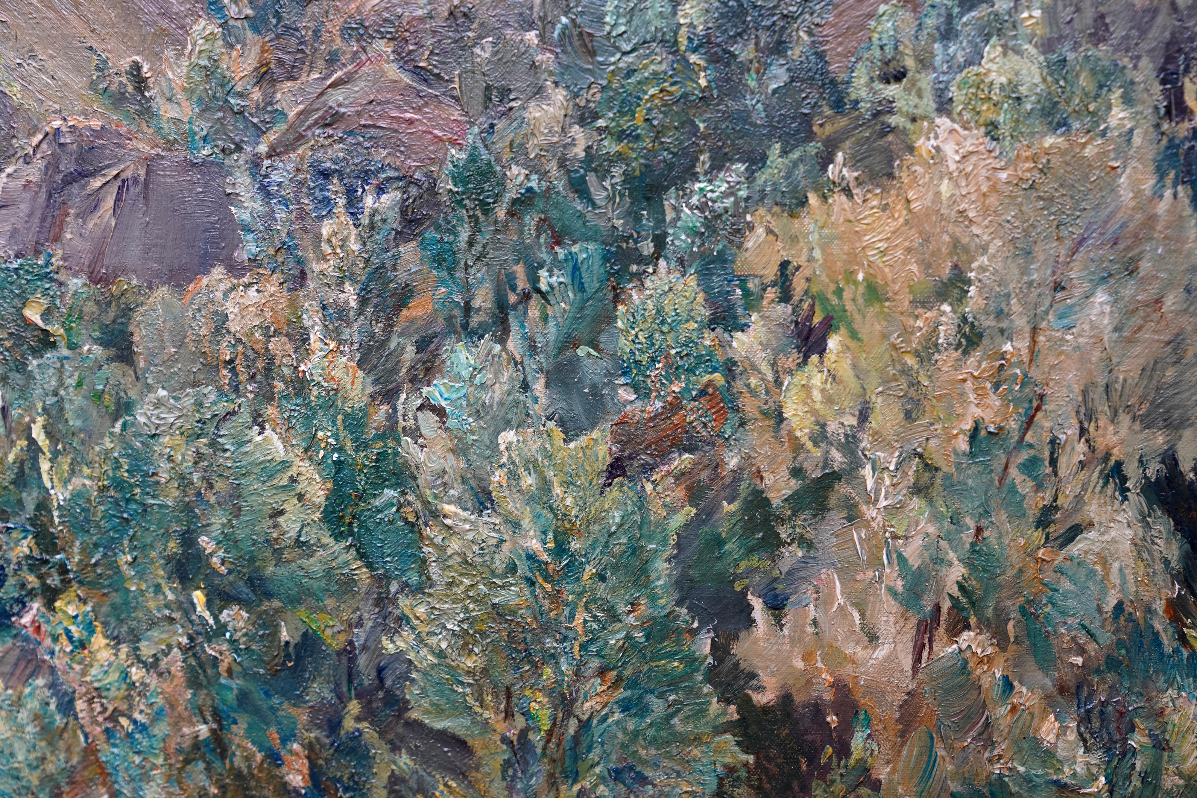 The Landslip Coastal View - British 1920s art landscape oil painting NEAC artist For Sale 2