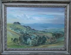 Trow Hill Sidmouth Devon 1927 - British art landscape oil painting female artist