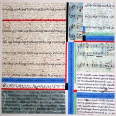 "Language Collage #1023", Unique Script, Music and Text Collage 