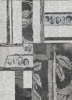 "Covid Casualties # 1007", Unique Monoprint and Newspaper Collage 