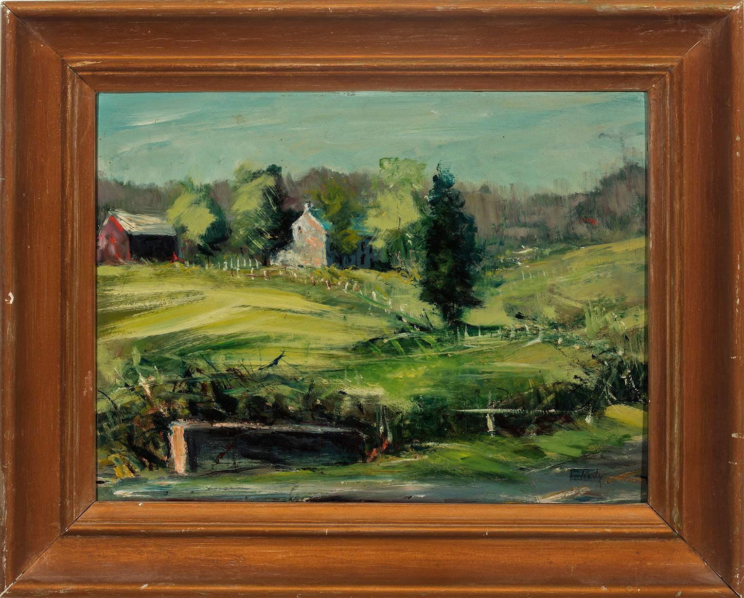 Evelyn Faherty Landscape Painting – ""Solebury Hills"