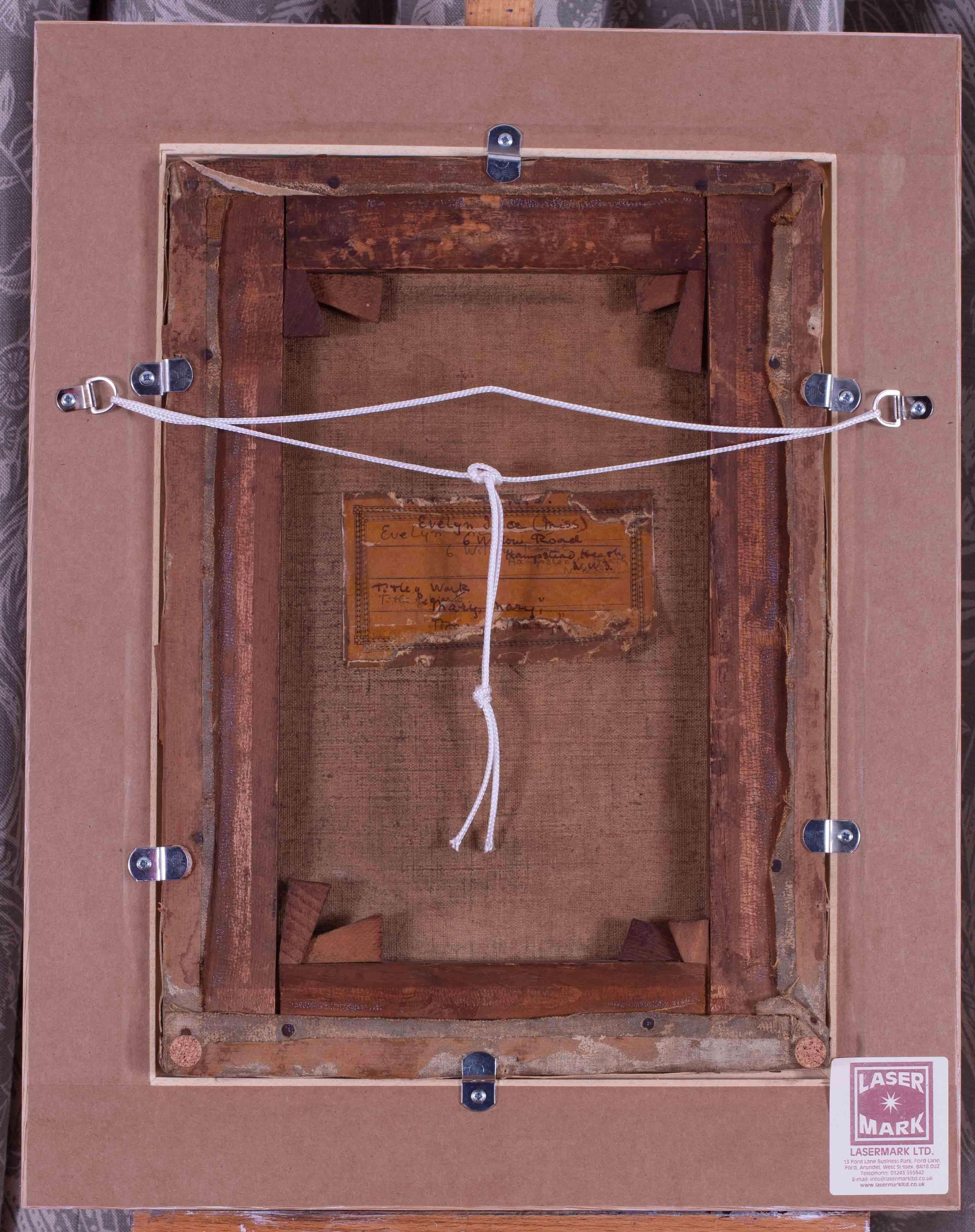 Pintura al óleo británica, india de principios del siglo XX de una niña en un jardín en venta 3