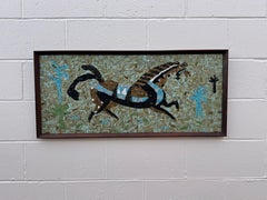 Evelyn & Jerome Ackerman 1957 MCM " Gallant Horse " Mosaico di piastrelle di vetro da parete