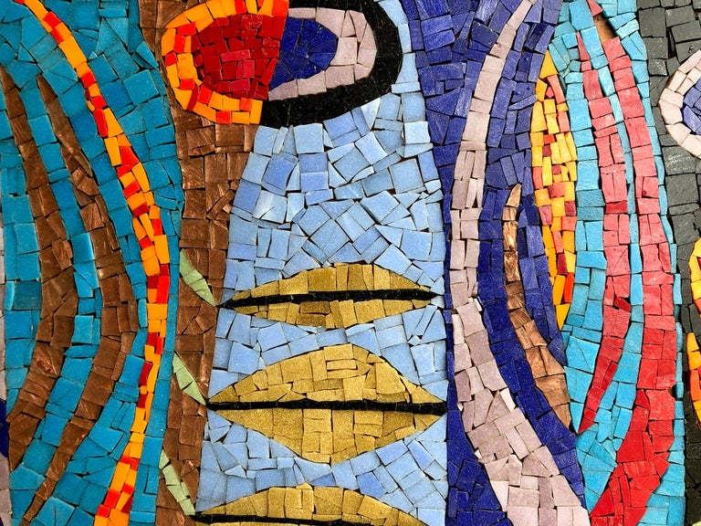 In the Garden Glass Mosaic Tile Wall Panel Hanging at 1stDibs