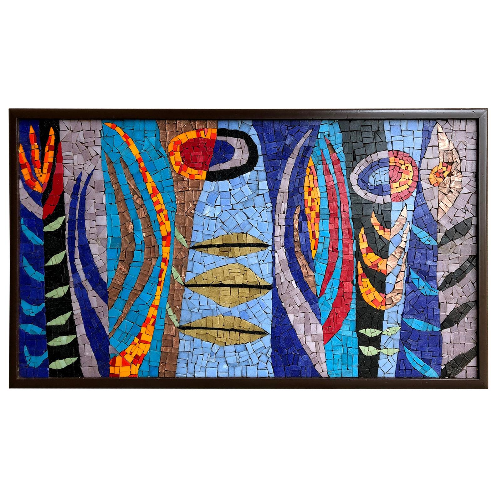 In the Garden Glass Mosaic Tile Wall Panel Hanging