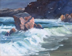 Pacific Coastal Seascape in Oil on Canvas Monterey Big Sur