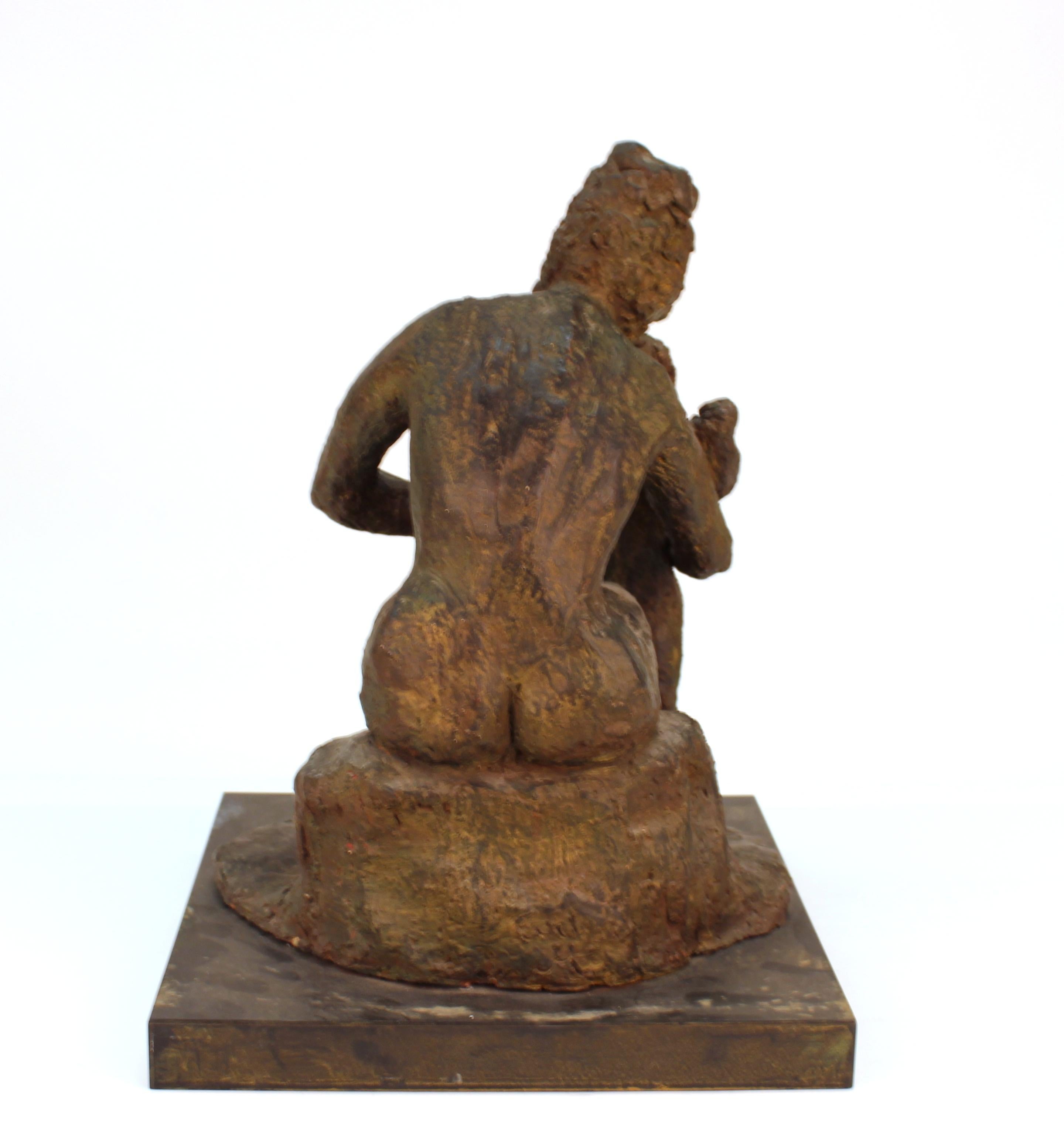 20th Century Evelyn Morgenbesser Mid-Century Modern Sculpture of Mother and Child