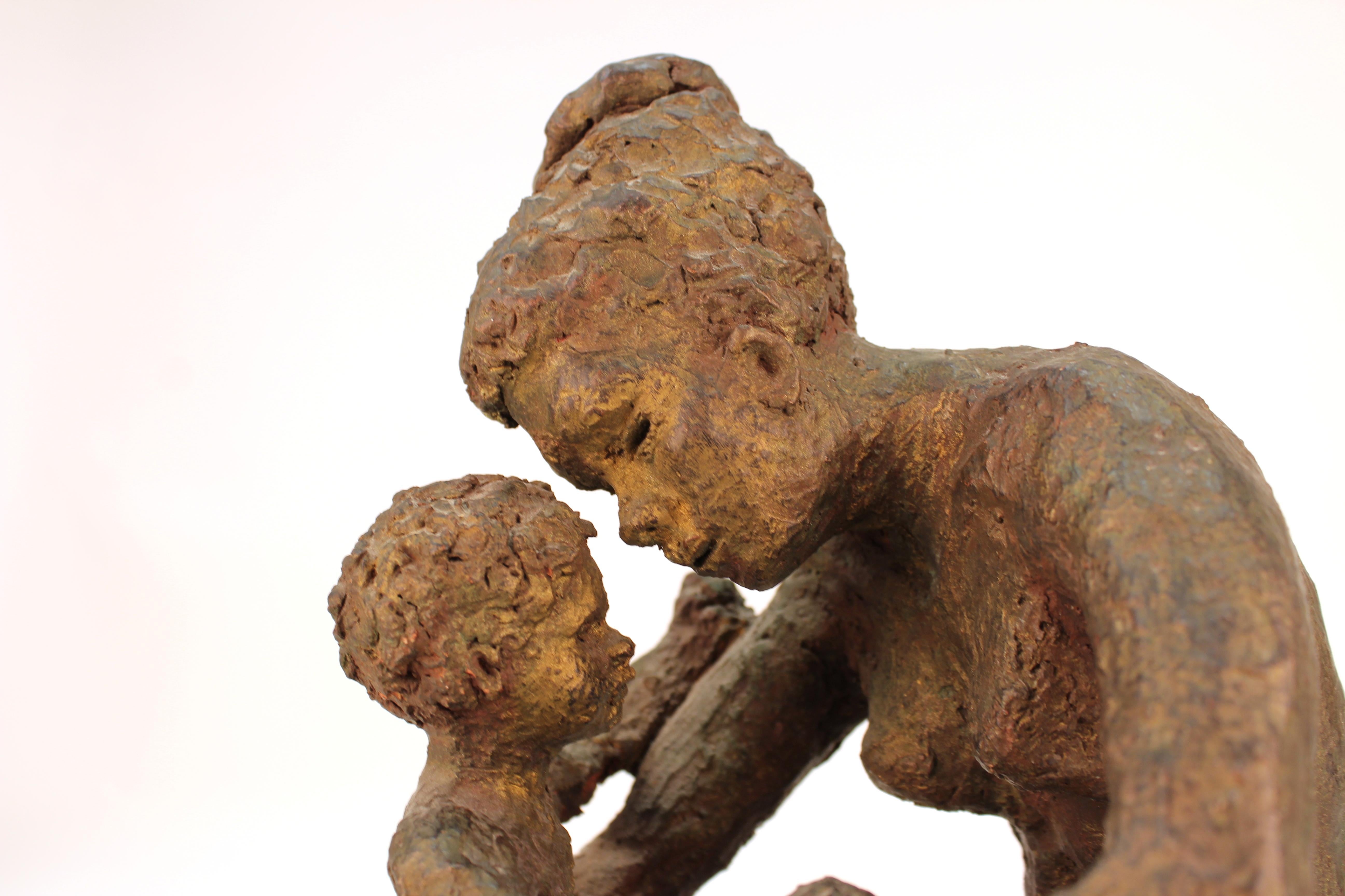 Evelyn Morgenbesser Mid-Century Modern Sculpture of Mother and Child 1