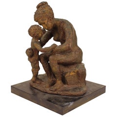 Evelyn Morgenbesser Mid-Century Modern Sculpture of Mother and Child