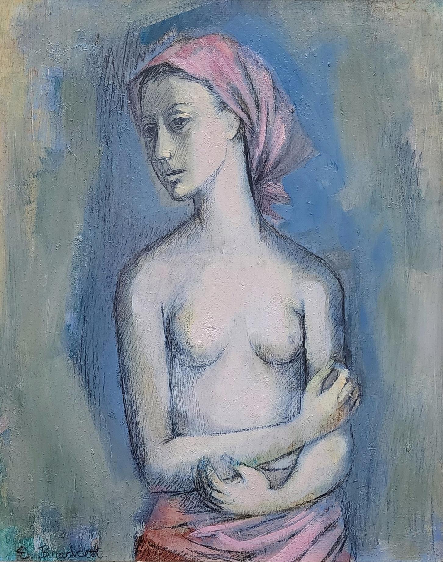 Nu de femme, Art moderne américain, galerie Garelick's, Détroit - Painting de Evelyn (Raskin) Brackett