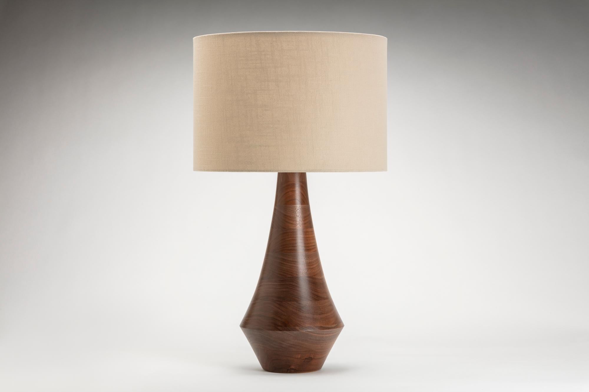 Minimalist Evelyn Table Lamp in Walnut For Sale