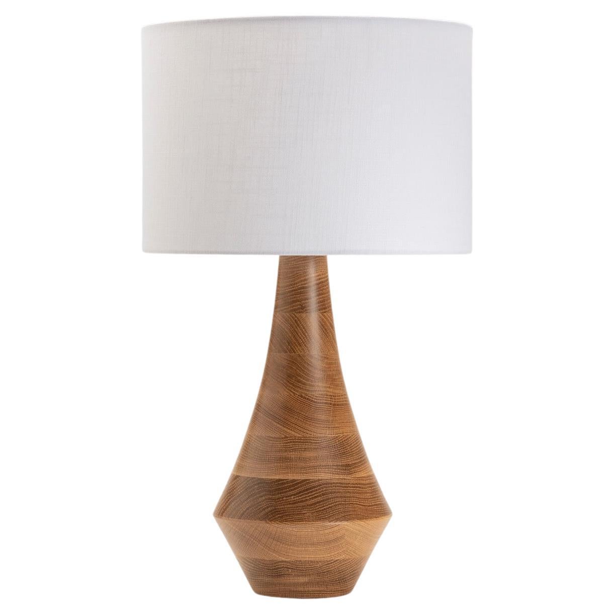 Evelyn Table Lamp in White Oak For Sale