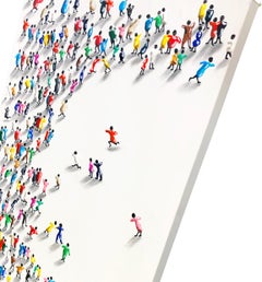 Follow The Leaper (grande peinture texturée originale sur toile)