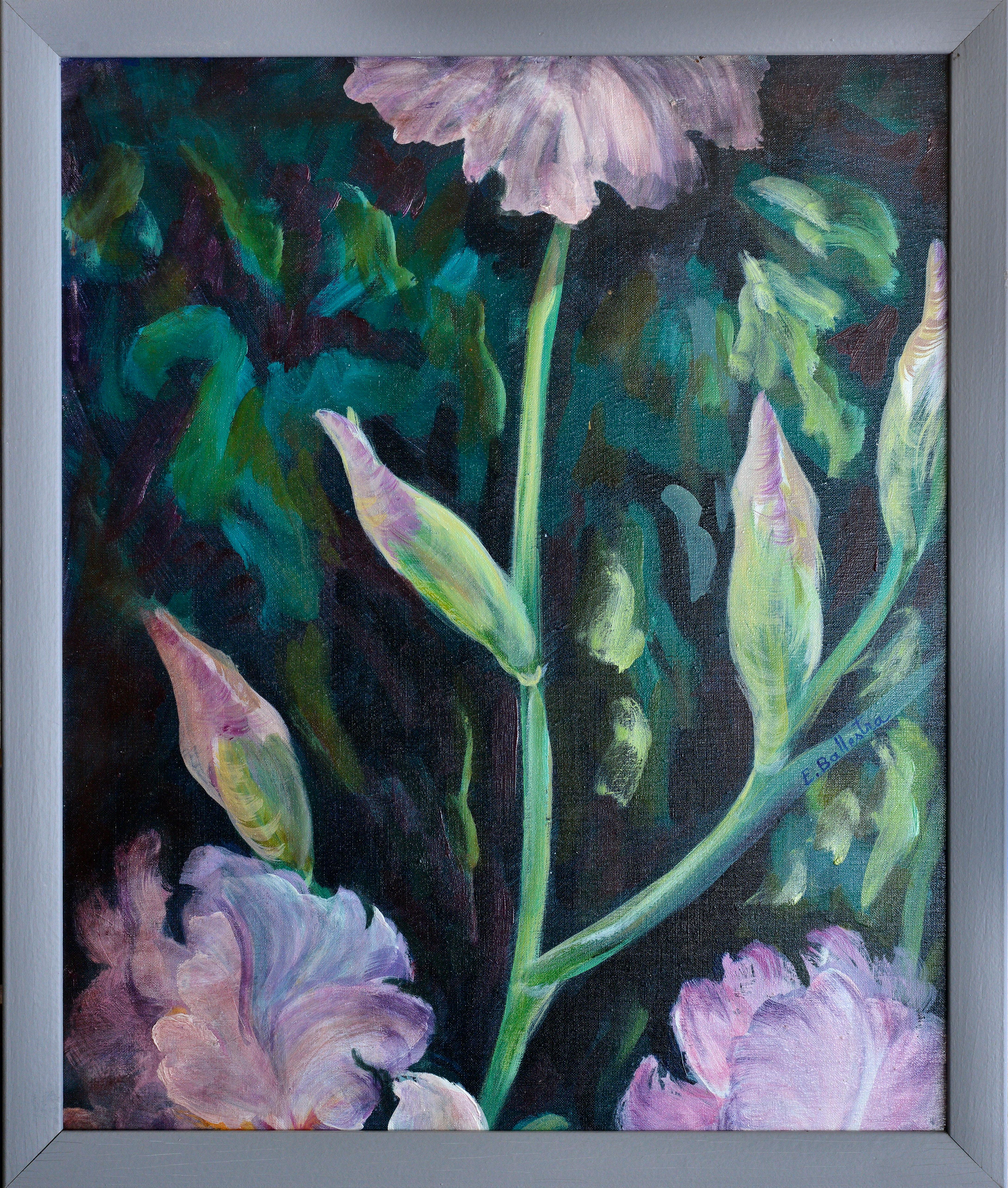Iris Mosaic - Painting by Evelyne Ballestra