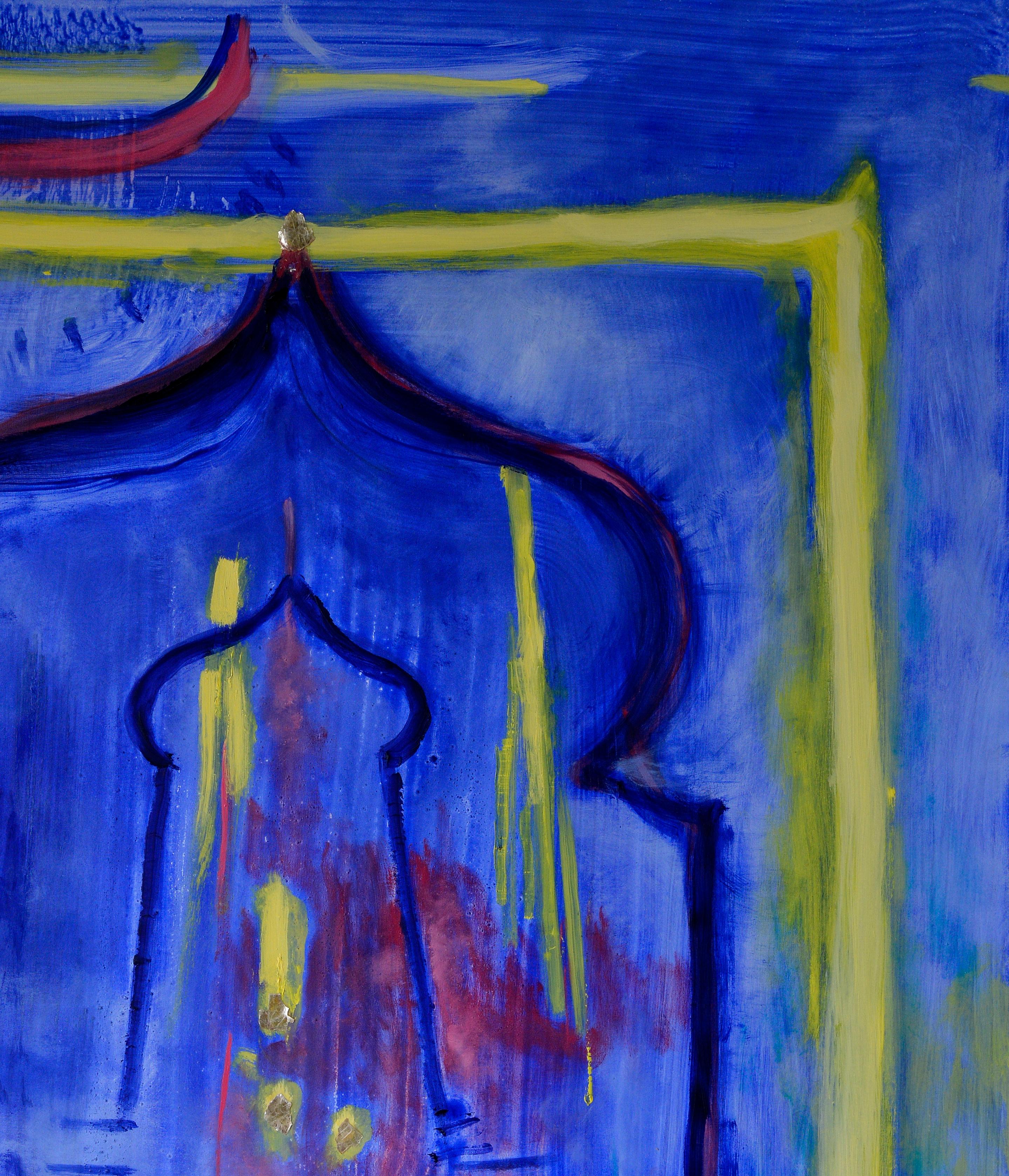 Porte de l'Orient (Blau), Landscape Painting, von Evelyne Ballestra