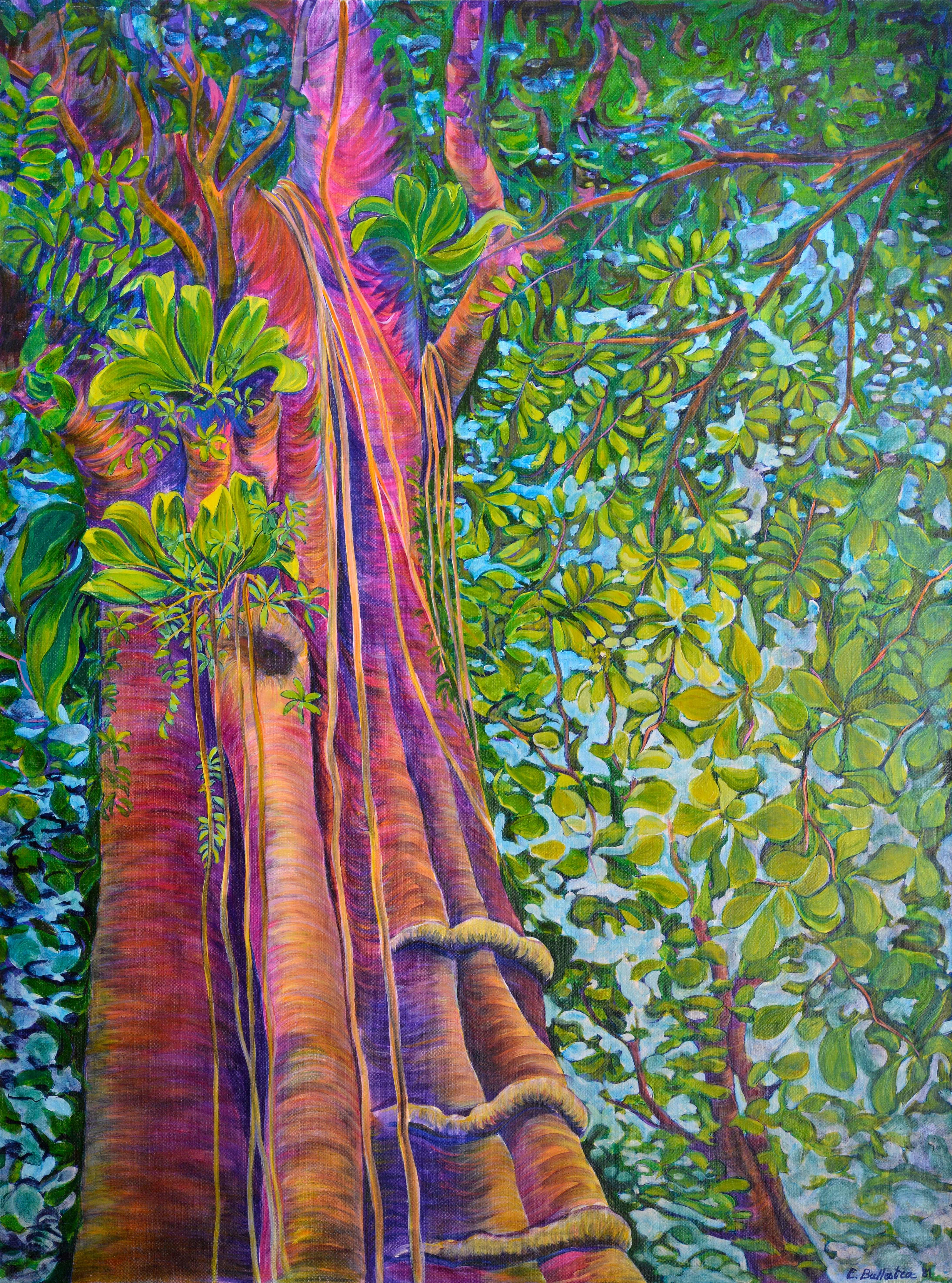 Evelyne Ballestra Landscape Painting - Tropical tree