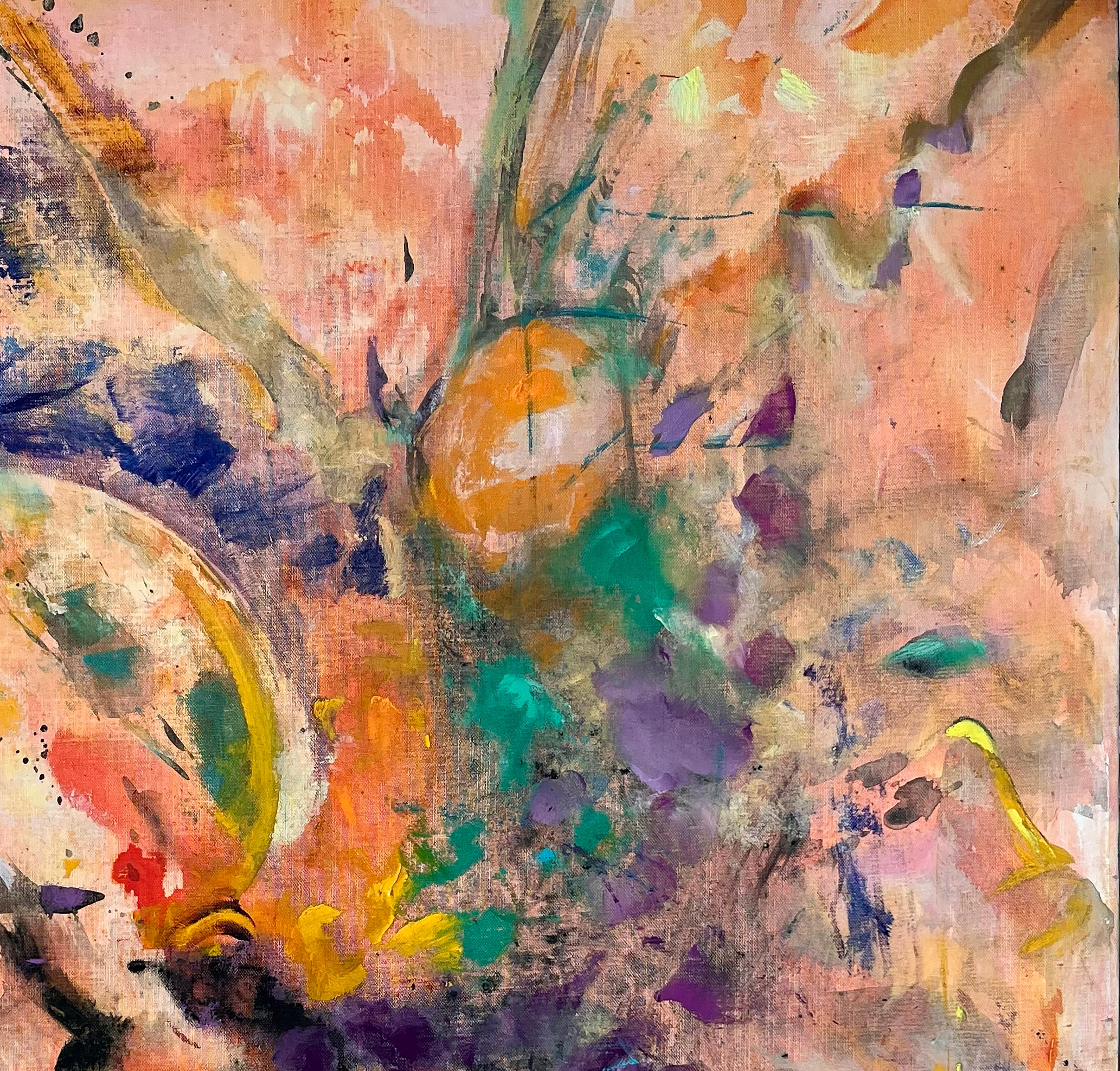 Teoría del Big Bang - Figurative Painting Marrón de Evelyne Ballestra