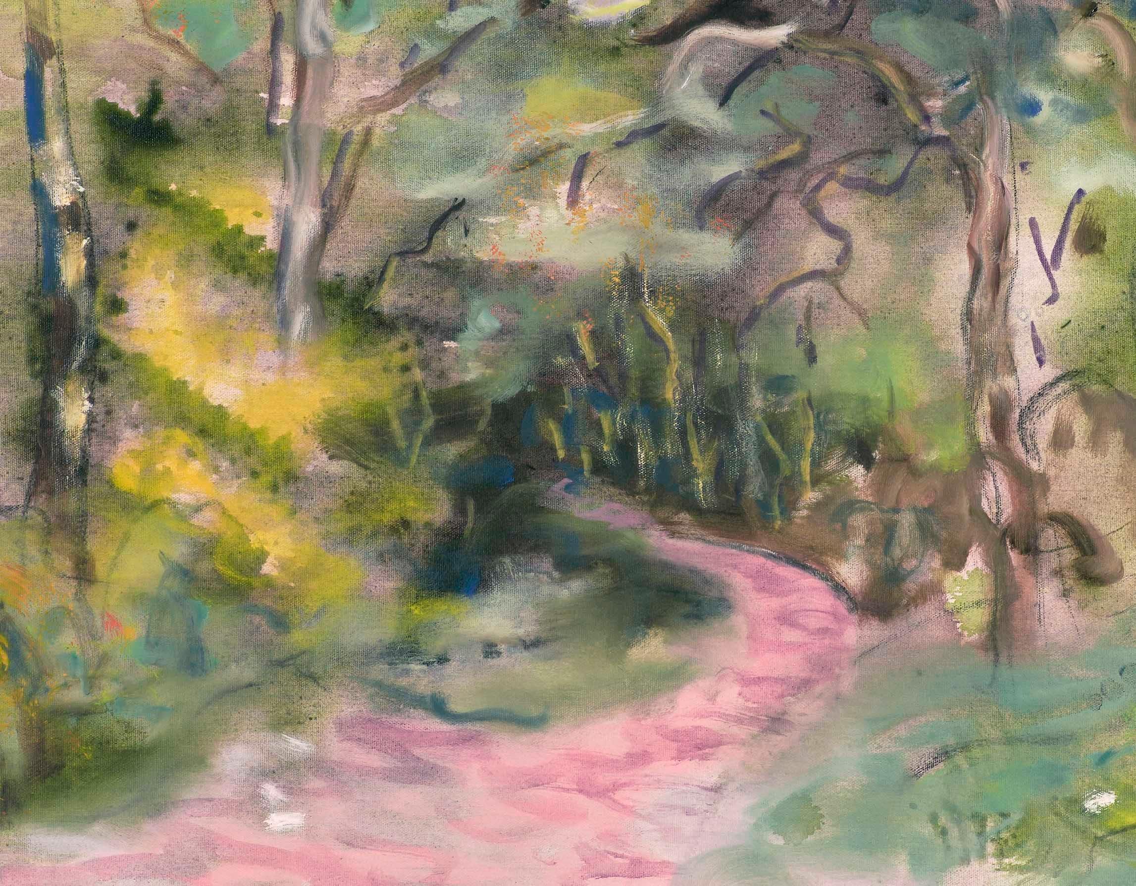 Chemin Soyeux - Painting by Evelyne Ballestra