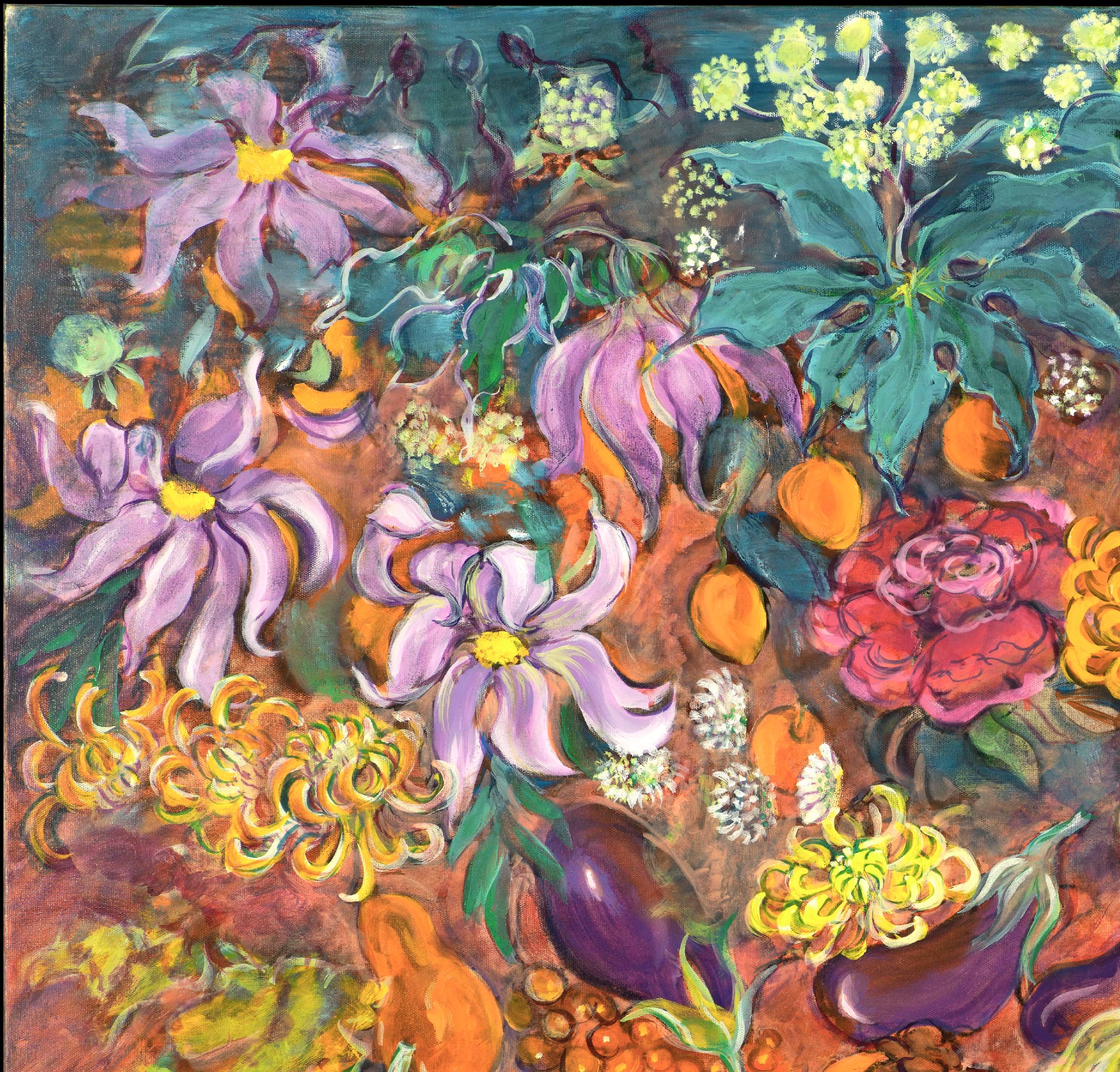 Cornucopia - Figurative Painting Marrón de Evelyne Ballestra