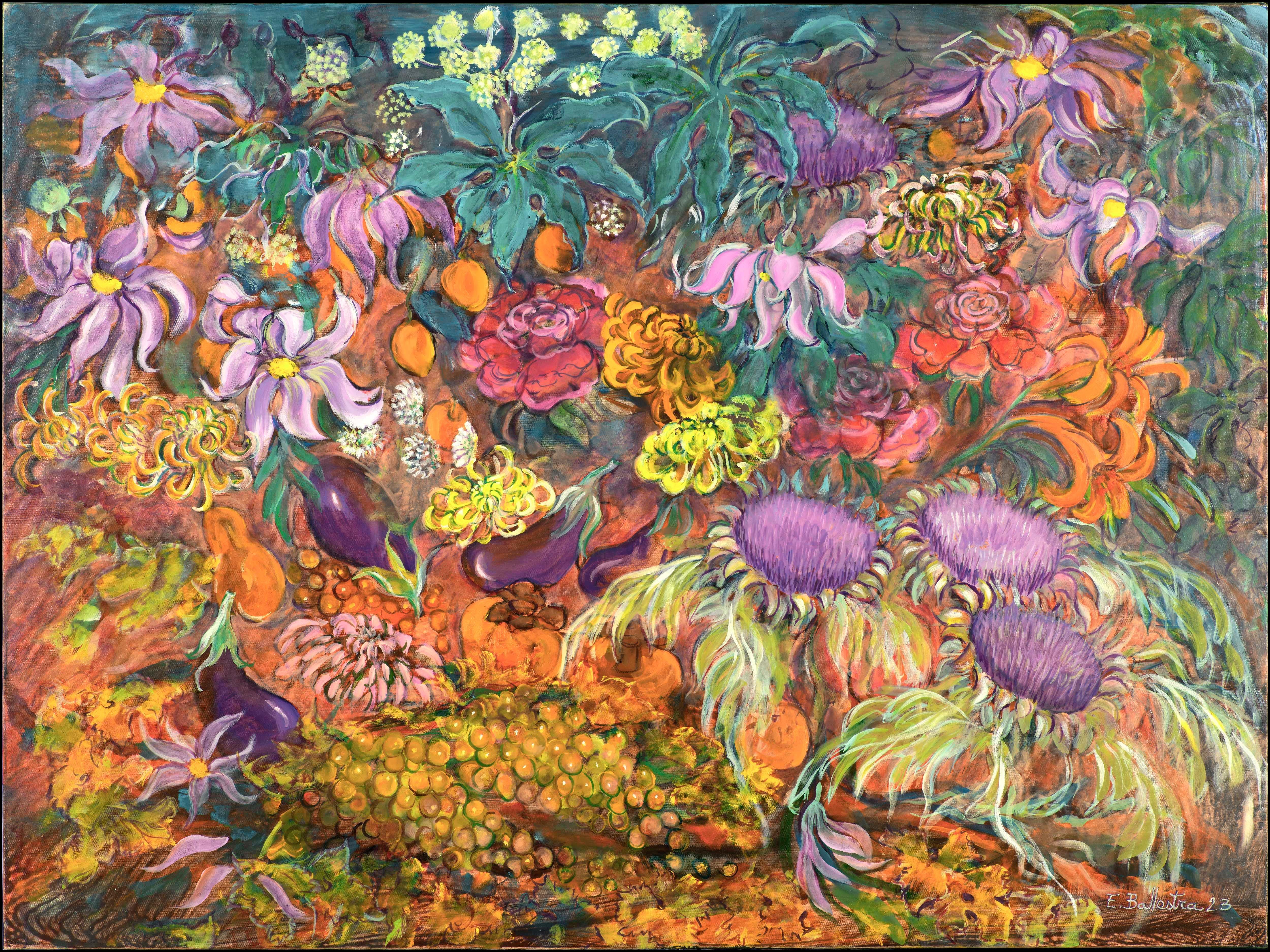 Figurative Painting de Evelyne Ballestra - Cornucopia