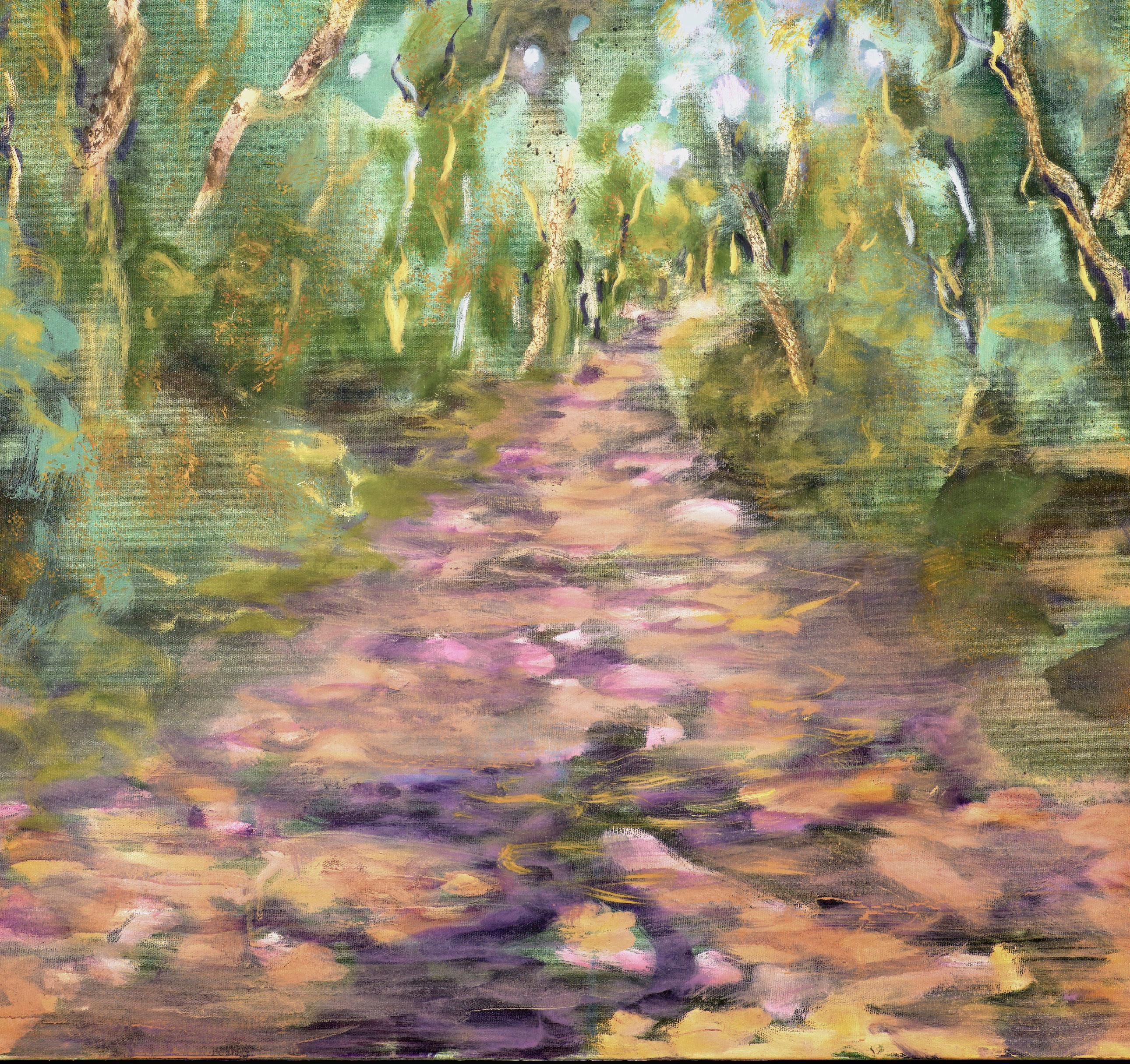 Promenade en forêt - Painting de Evelyne Ballestra