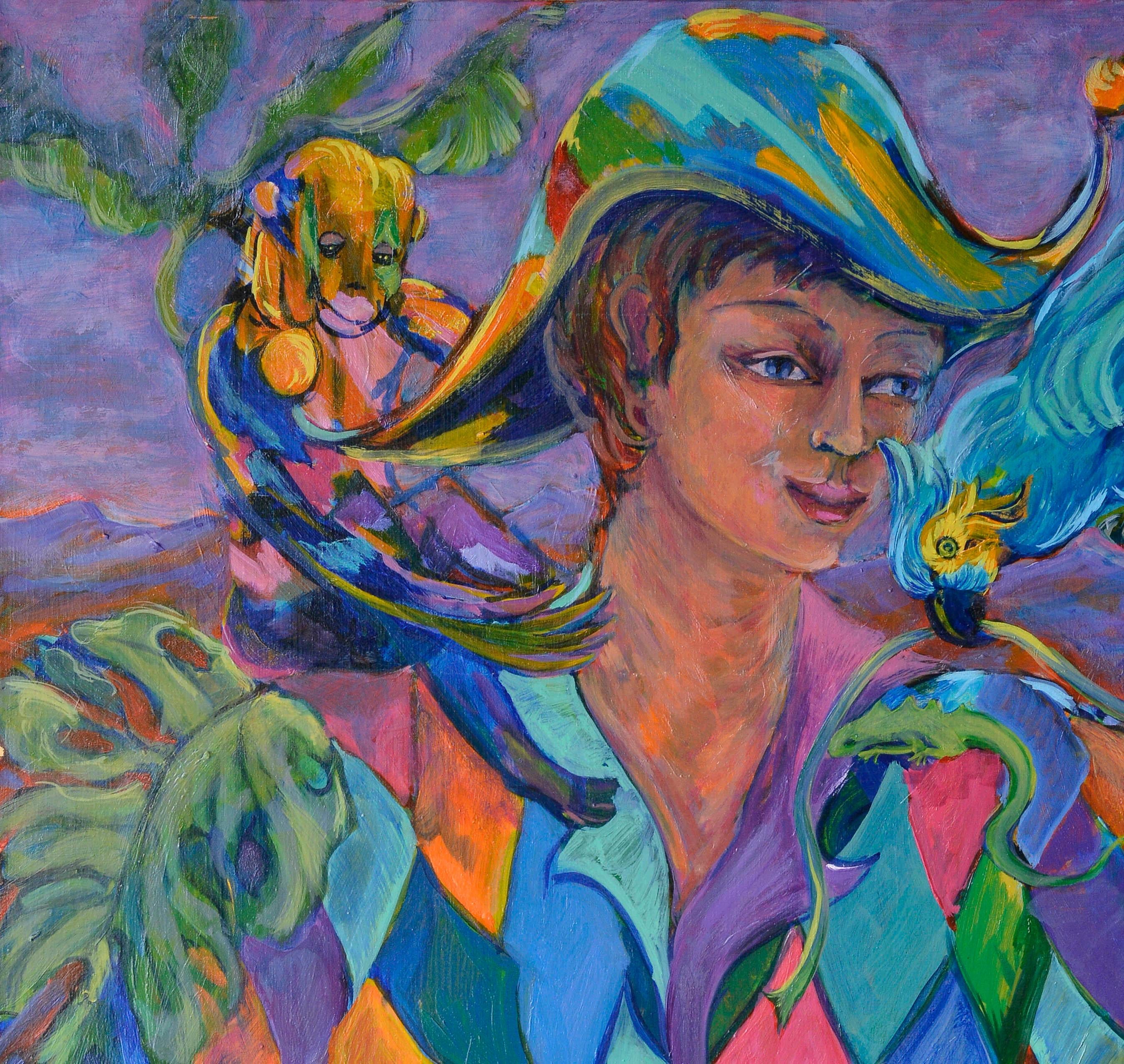 Harlequin - Expressionist Painting by Evelyne Ballestra