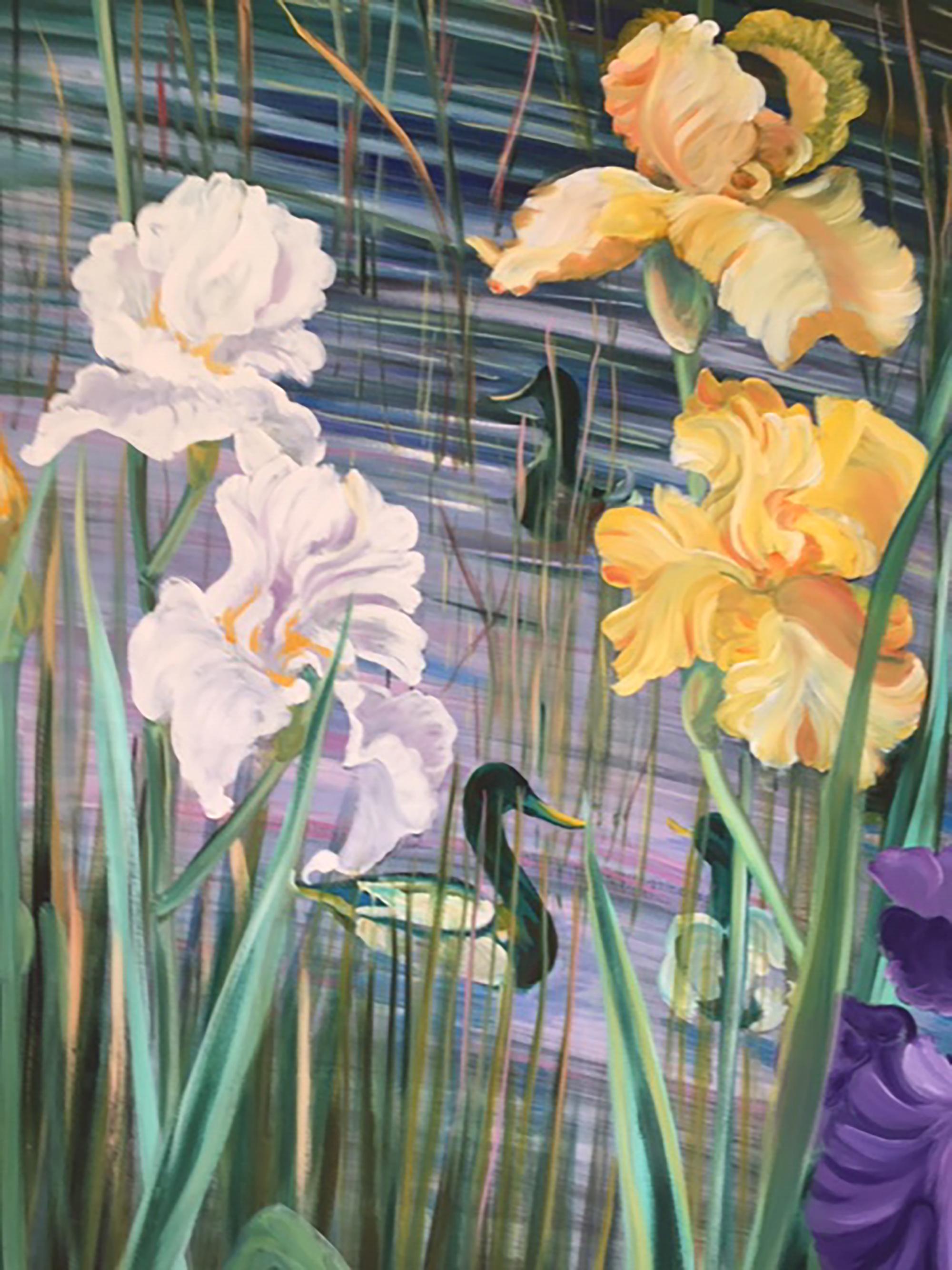 Lackiertes Leinen – Painting von Evelyne Ballestra