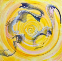 Mystic Circus Abstract Painting, Oil on Canvas, 21st Century, Unframed