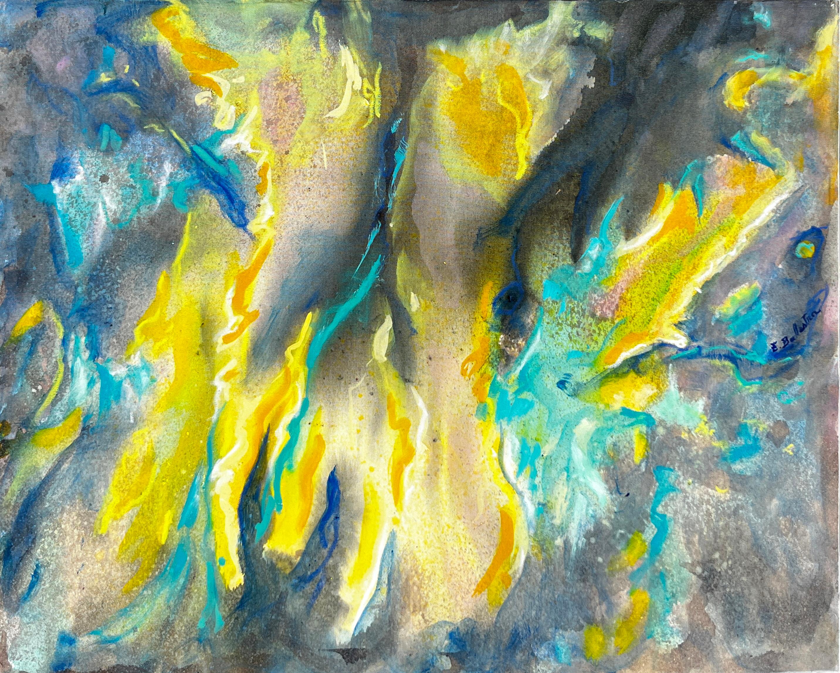 Evelyne Ballestra Abstract Painting – Resonanz Abstraktes Gemälde, Öl auf Leinwand, 21. Jahrhundert, ungerahmt