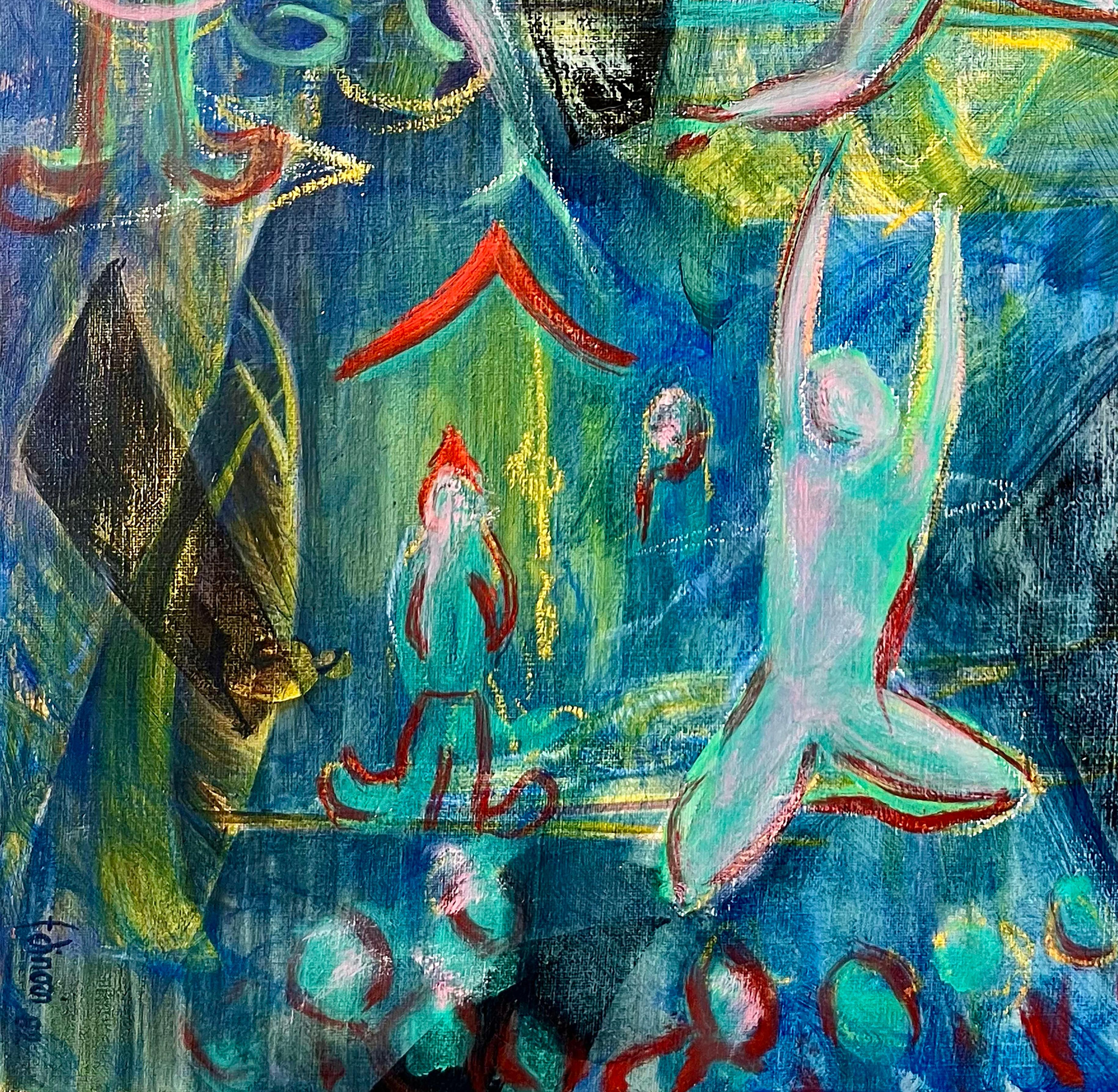 Trapezio - Painting di Evelyne Ballestra
