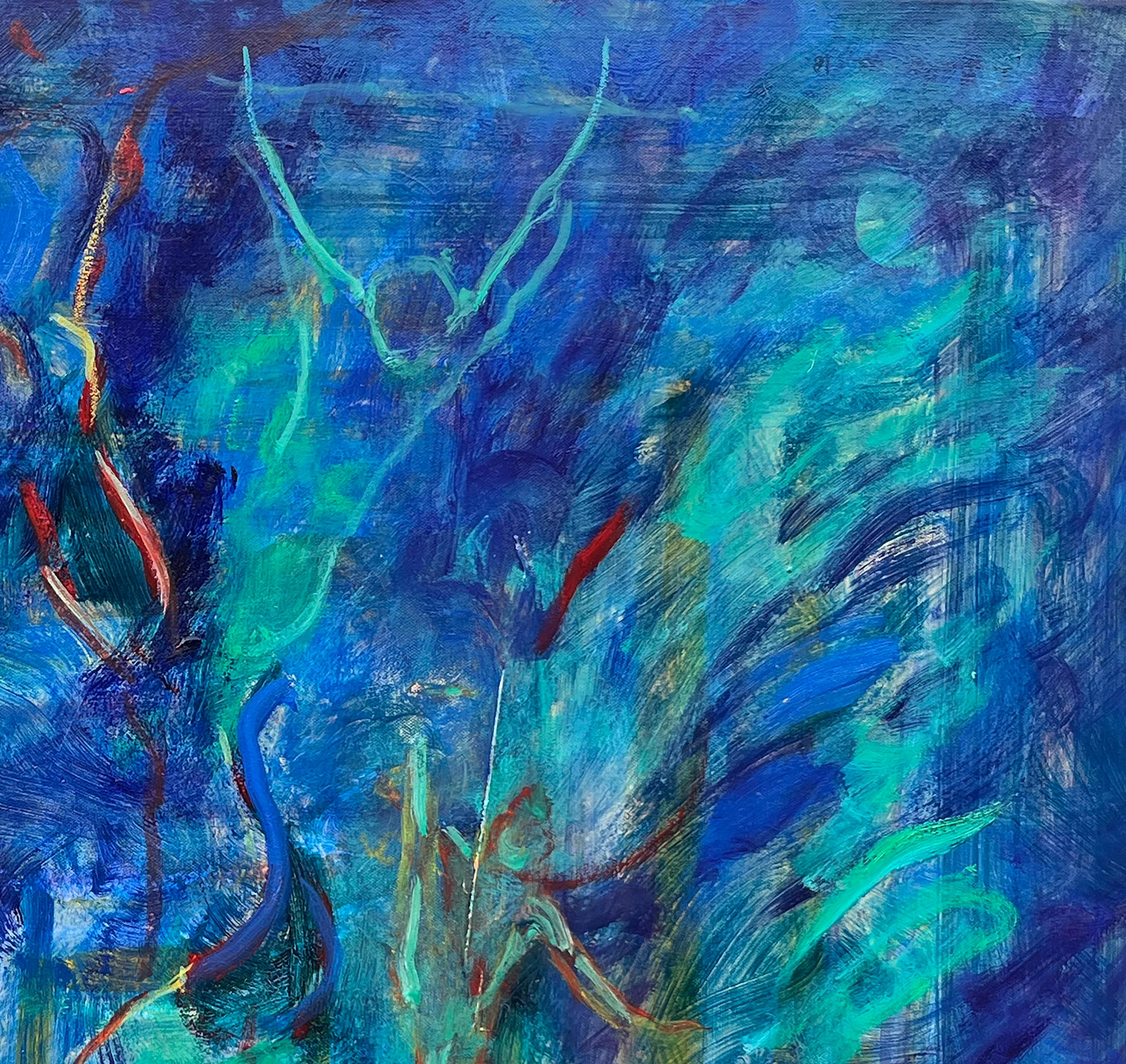Voltige - Figurative Painting Blu di Evelyne Ballestra