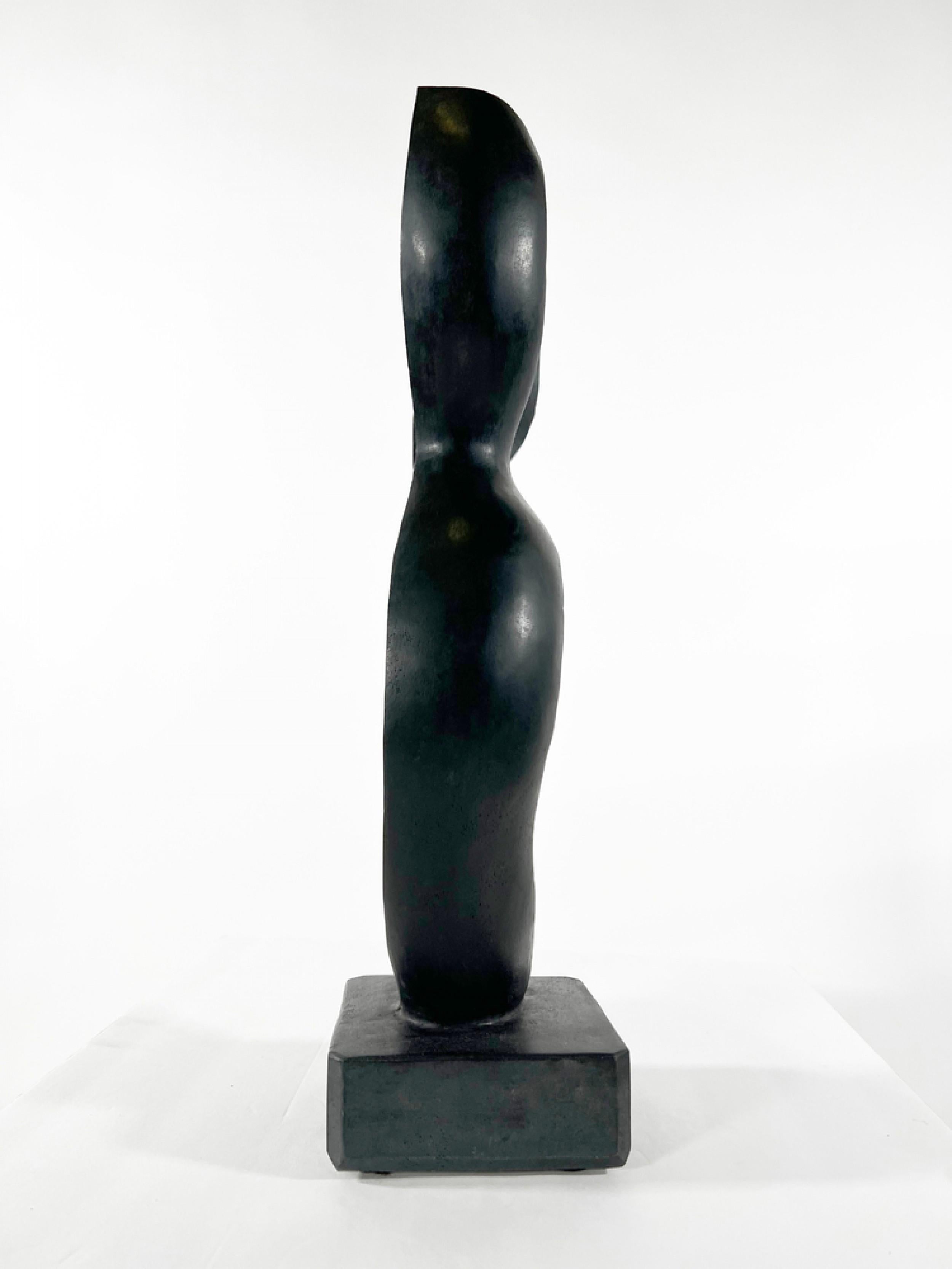 Modern Evelyne Brader-Frank Contemporary Swiss Black Basalt Sculpture, Titled 
