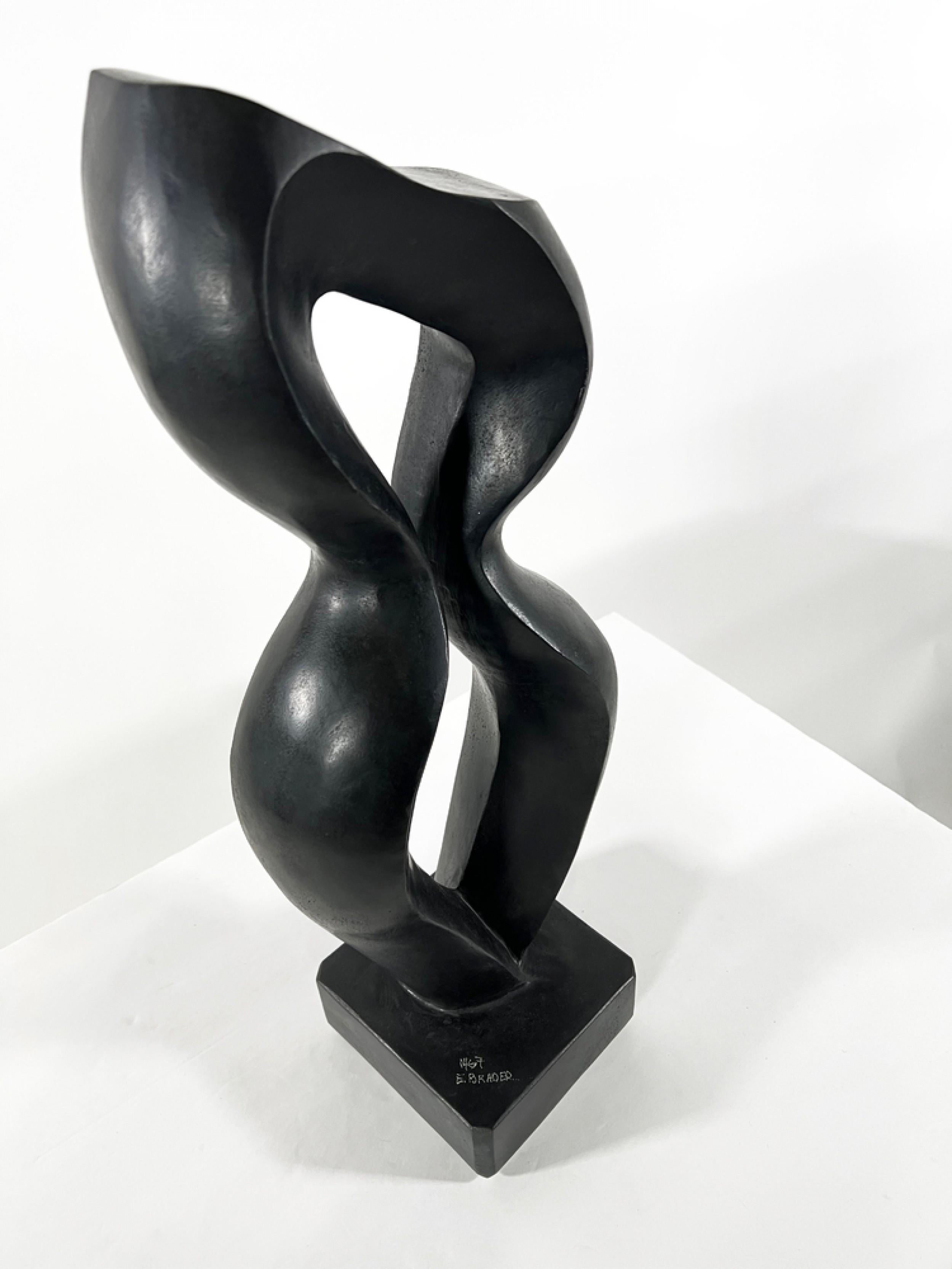 Evelyne Brader-Frank Contemporary Swiss Black Basalt Sculpture, Titled 