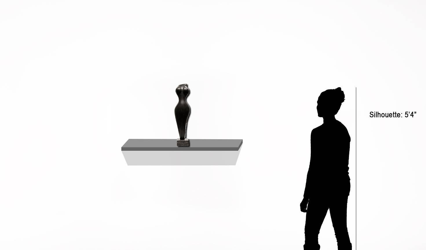 IndividuElle #1353 - Black Figurative Sculpture by Evelyne Brader-Frank