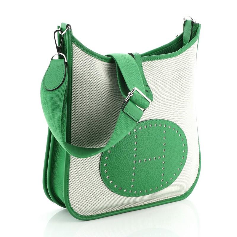 Green Evelyne Crossbody Gen III Toile and Leather PM