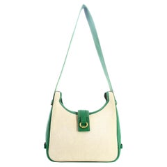 Evelyne Hermès Beige And Green Shoulder Bag