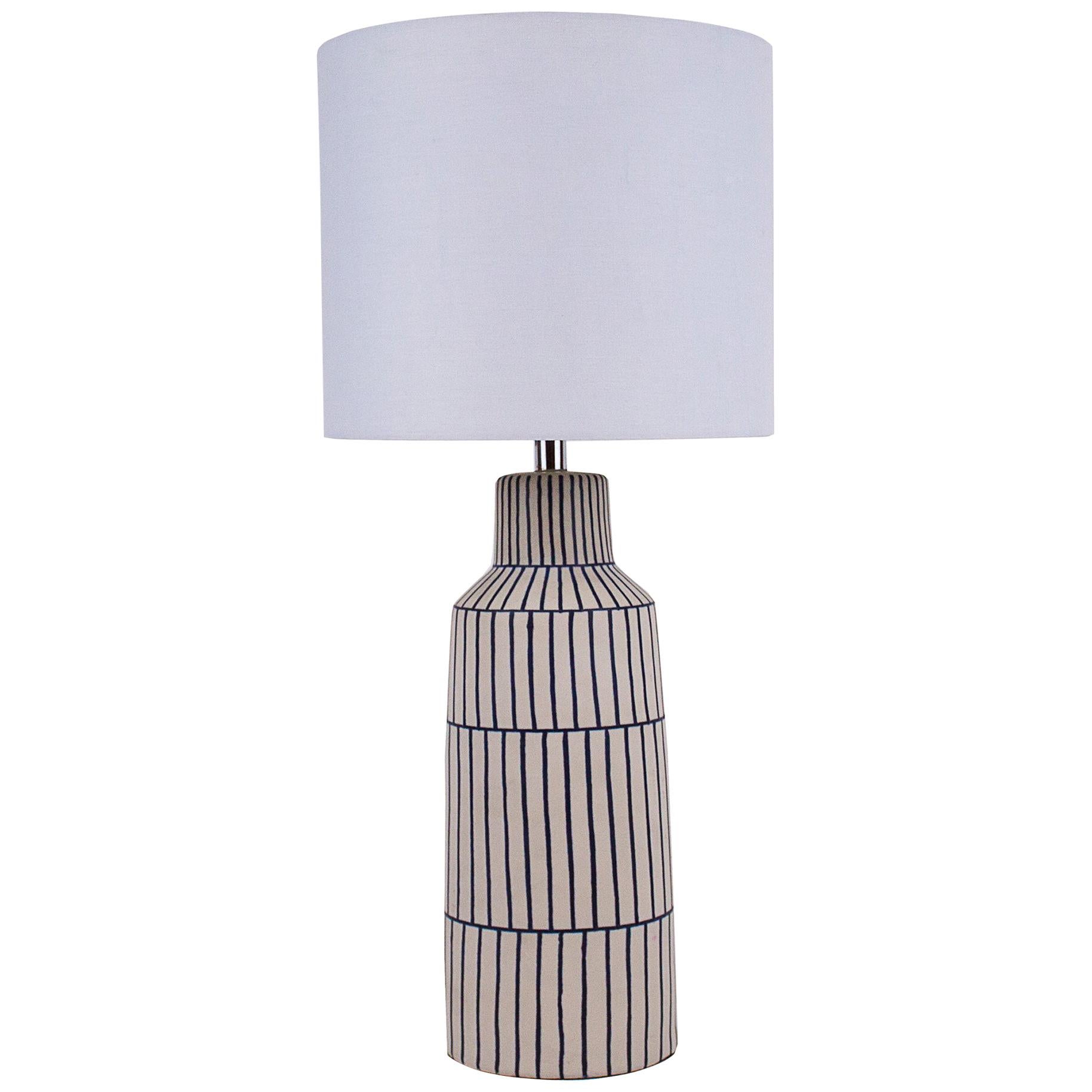Evelyne Table Lamp in Blue and White Ceramic by Curatedkravet