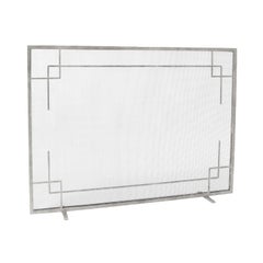 Evelynne Fireplace Screen in Aged Silver