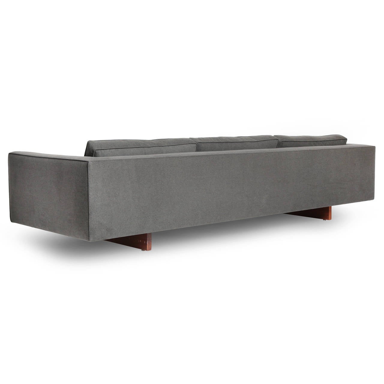 Mid-Century Modern Even Arm Sofa in Grey Felt by Jens Risom