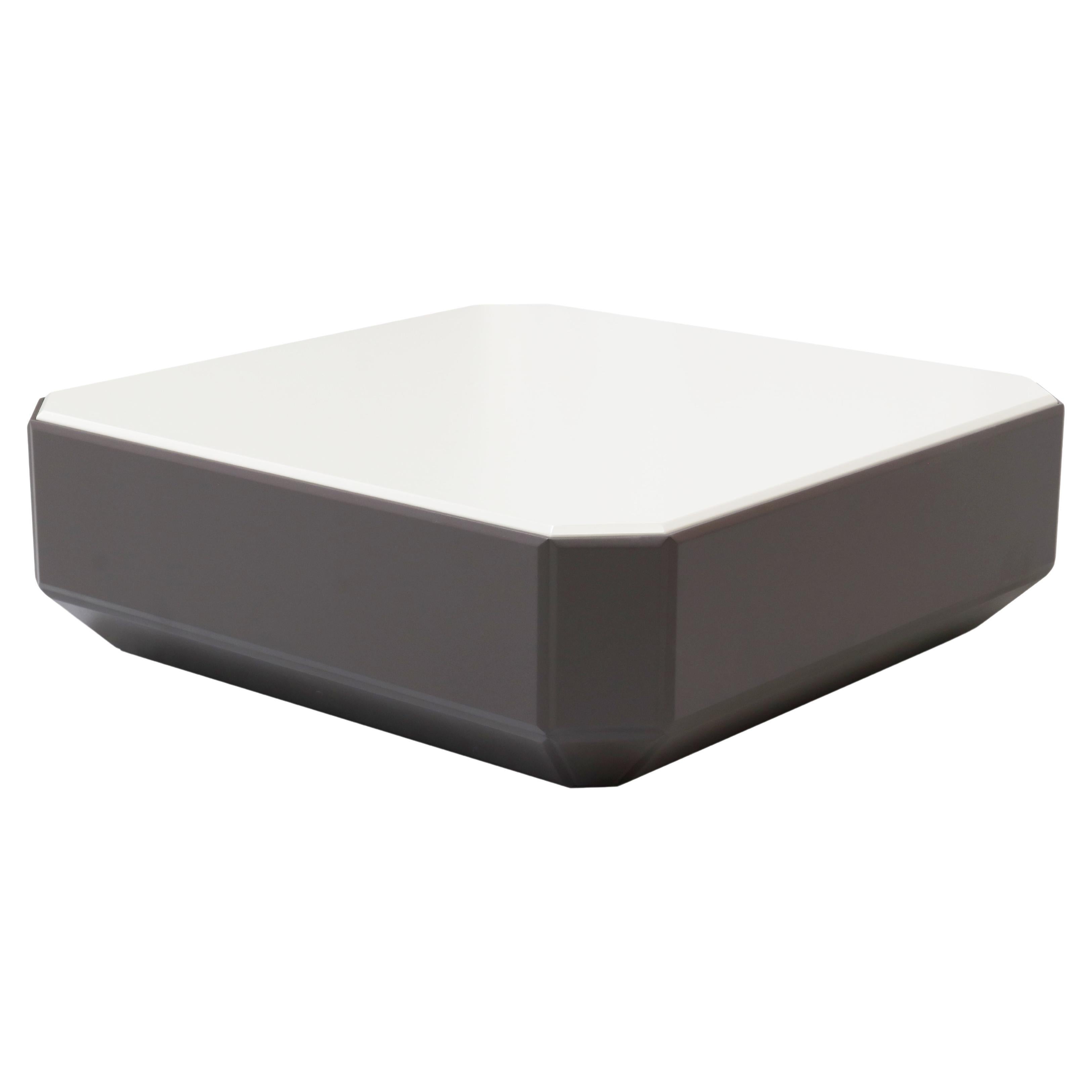 Wetterfester Brown Fiberglas Outdoor Couchtisch