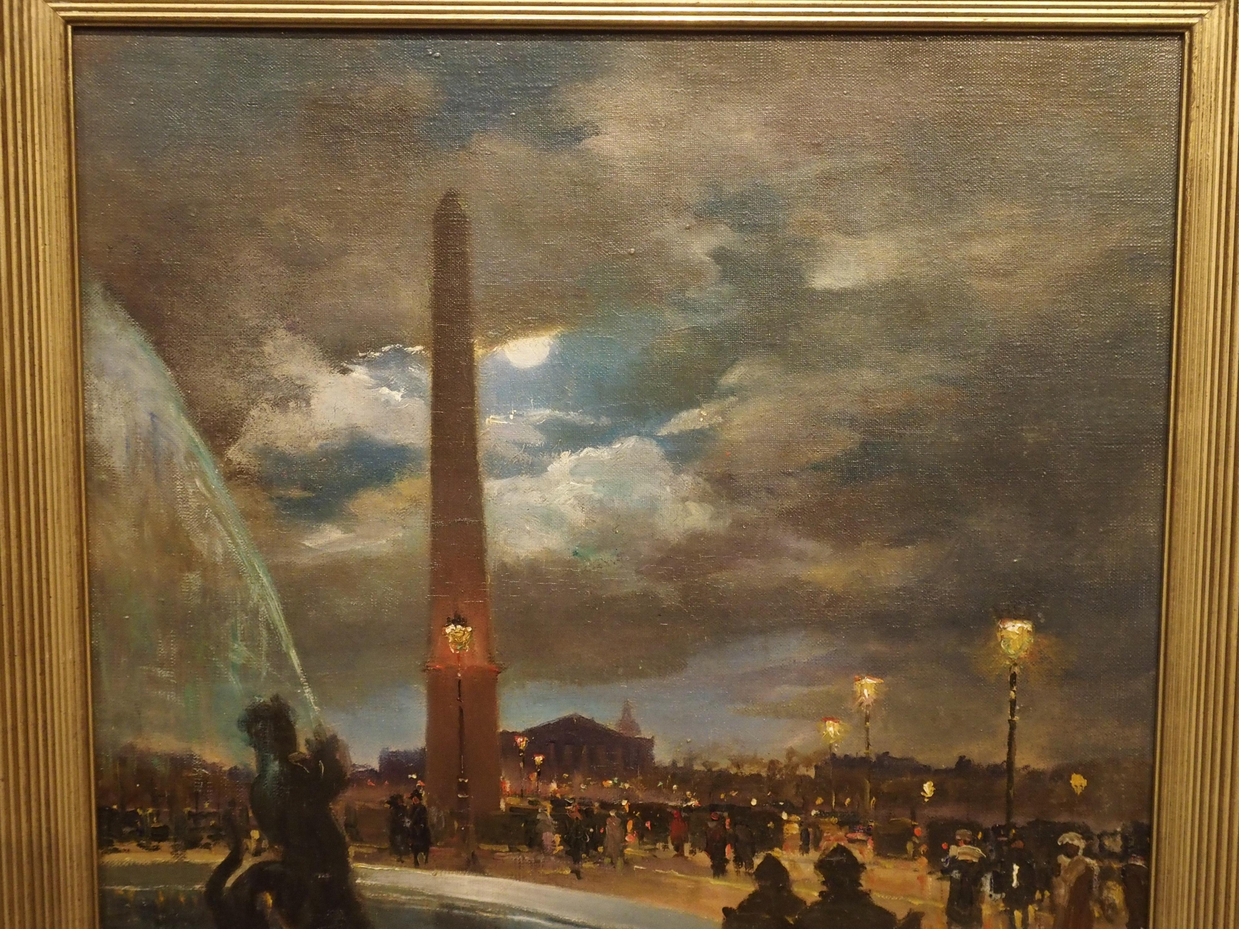 Evening at La Place De La Concorde, Paris by Paul Balmigere, '1882-1953' 4