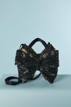 Evening bag in black and gold sequin with technical straps Sonia Rykiel FW 2009
