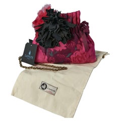 Evening bag in printed fabric and Tie &Dye with fabric flowers Lanvin SS2010 NEW