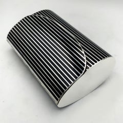 Sac de soirée à rayures émaillées au feu de style Art Déco Salimbeni.