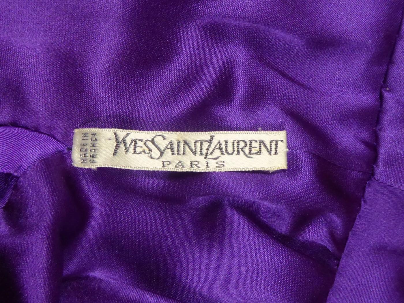 Evening Blouse In Purple Silk Ottoman Yves Saint Laurent Couture Circa 1990 9