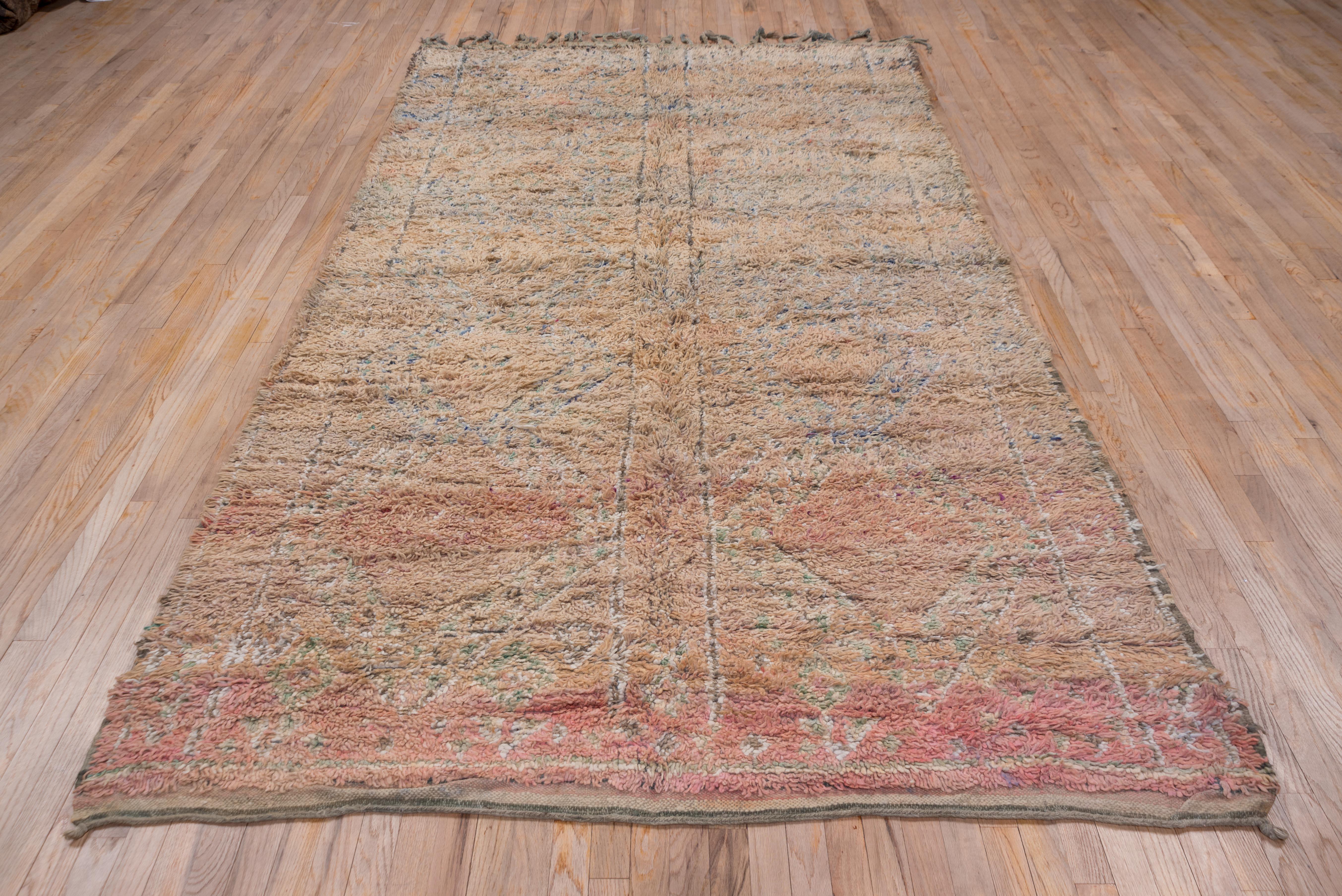 Evening Blue Orange Red Rainbow Allover Moroccan Rug  For Sale 3